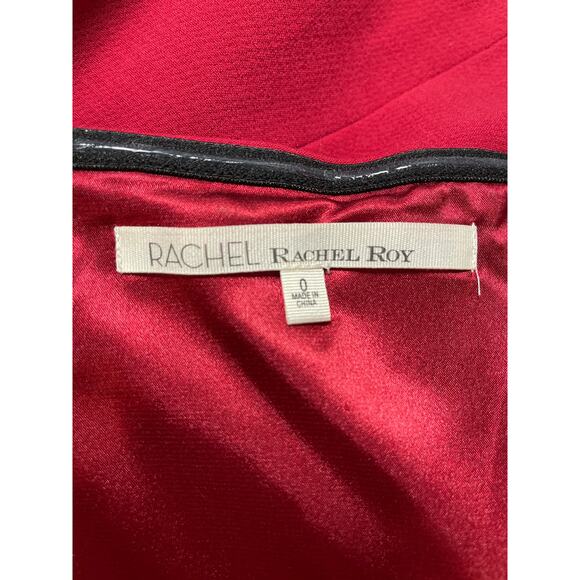 Rachel Roy Women's Red Strapless Sleeveless Peplum Bustier Tube Blouse Top Sz 0 - Picture 3 of 4